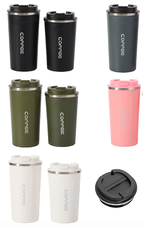 500ml Double Stainless Steel 304 Coffee Thermos Mug Leak-Proof Non-Slip Car Vacuum Flask Travel Thermal Cup Water Bottle