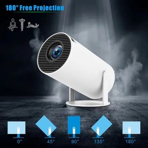 Portable Android 11 Smart Projector - 160 ANSI HD 720P, WiFi 6, 5W Stereo Sound