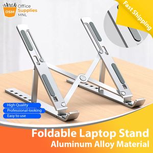 Foldable Aluminium Alloy Laptop Holder / ABS Plastic Laptop Stand Tablet Holder Mounts Portable Notebook Laptop Mount Support Base Holder Adjustable Riser Cooling Bracket