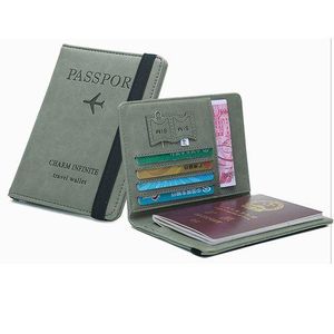 Passport Holder Pu Leather Strap Travel Anti-Magnetic Theft Rfid Ticket Holder Document Bag Passport Cover Protective Book Multifunctional Document Bag, Portable Travel Ultra-Thin Passport Holder