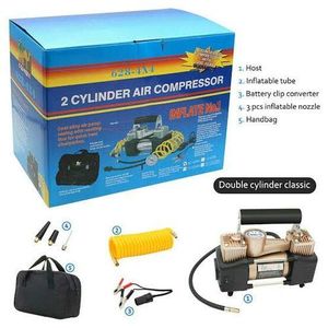 Portable DC 12V Electric Car Tyre Inflator Pump Auto Car Pump Air Compressor Pressure Digital Car Compressor with double cylinder