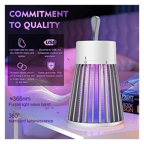 Electric shock mosquito killing lamp,Electric Discharge UV Mosquito Killer Lamp, 2 in 1 Smart Mosquito Repellent Mosquito Killer Lamp and Night Light, Indoor/Outdoor Fly Catcher - Mosquito Repellent
