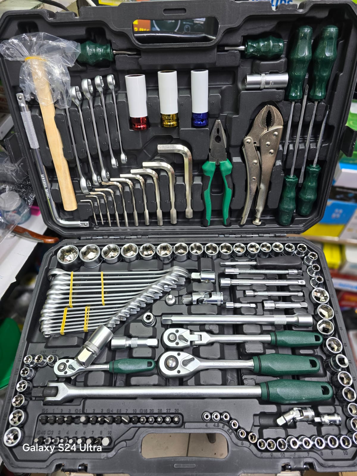 142 PCS Mechanic Socket Tool Kit Set, Professional Car Repair Tool Wrench Set Batch Head Ratchet Pawl Socket Spanner Screwdriver