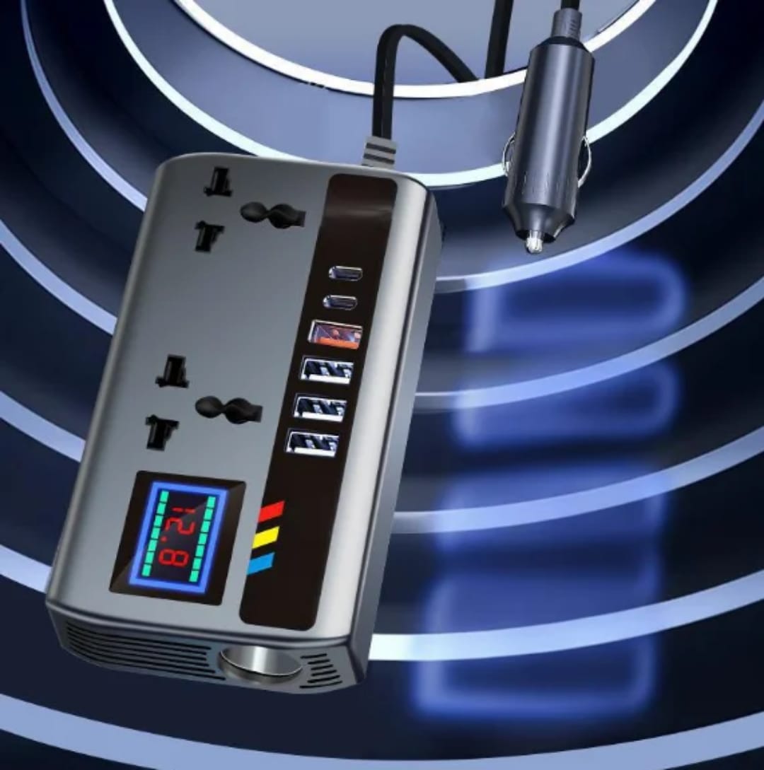 12v24v to 220v car inverter truck car universal converter mobile phone dual flash charging socket charger ， 200W Car Power Inverter，Durable Power Converter.4 USB Ports.