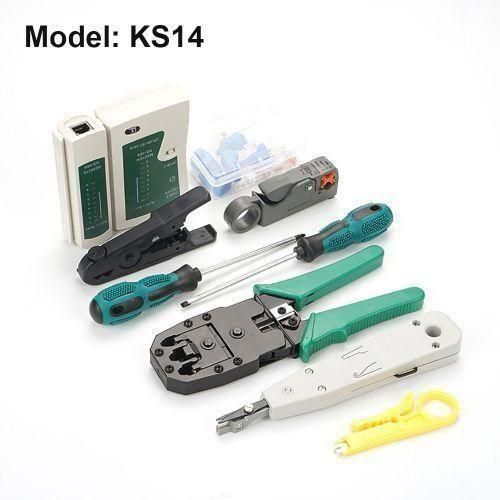 Combination network cable testing toolkit crimp pliers and cable cutter stripper hand tools set