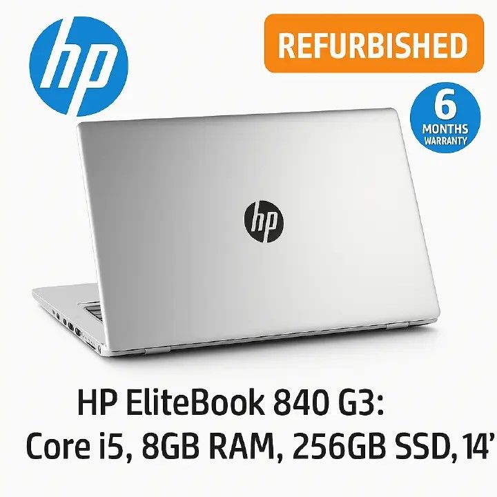 🔥HOT DEAL: FREE WIRELESS MOUSE + 6 MONTH WARRANTY🔥 HP ELITEBOOK 840 G3 | INTEL CORE I7 | 8GB RAM | 256GB SSD | 14” HD DISPLAY | WINDOWS 10 + OFFICE | SLIM SILVER DESIGN | REFURBISHED BUSINESS LAPTOP