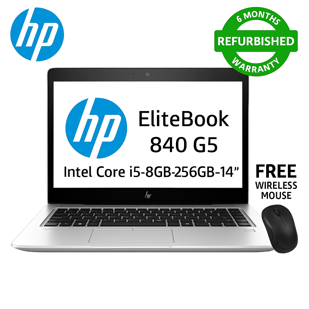 🔥LIMITED TIME OFFER🔥 HP ELITEBOOK 840 G5 | 8TH GEN CORE I5 | 8GB RAM | 256GB SSD | 14" FULL HD | BACKLIT KEYBOARD | WINDOWS 10 PRO | REFURBISHED | FREE MOUSE INCLUDED!