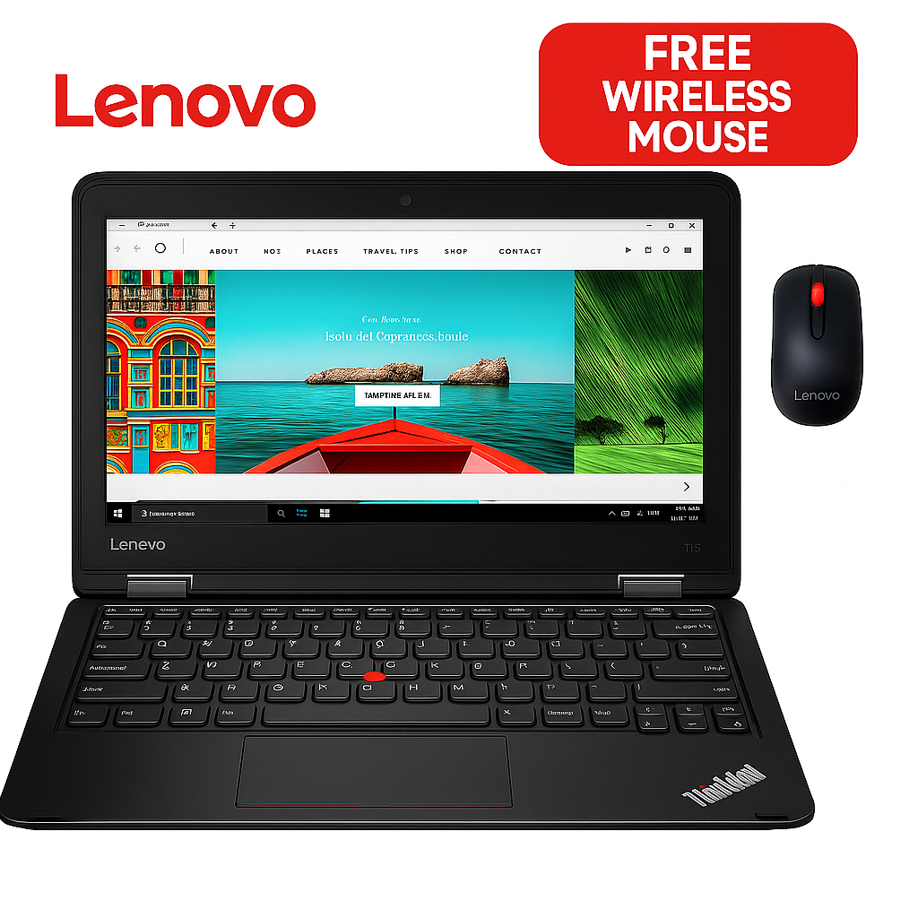 🎉 ANNIVERSARY OFFER!  (FREE MOUSE) 🎉TOUCHSCREEN LENOVO THINKPAD YOGA 11E X360 | 2-IN-1 TOUCHSCREEN LAPTOP | INTEL CELERON, 4GB RAM, 128GB SSD | 11.6" NOTEBOOK +PRE-INSTALLED WINDOWS 10/11