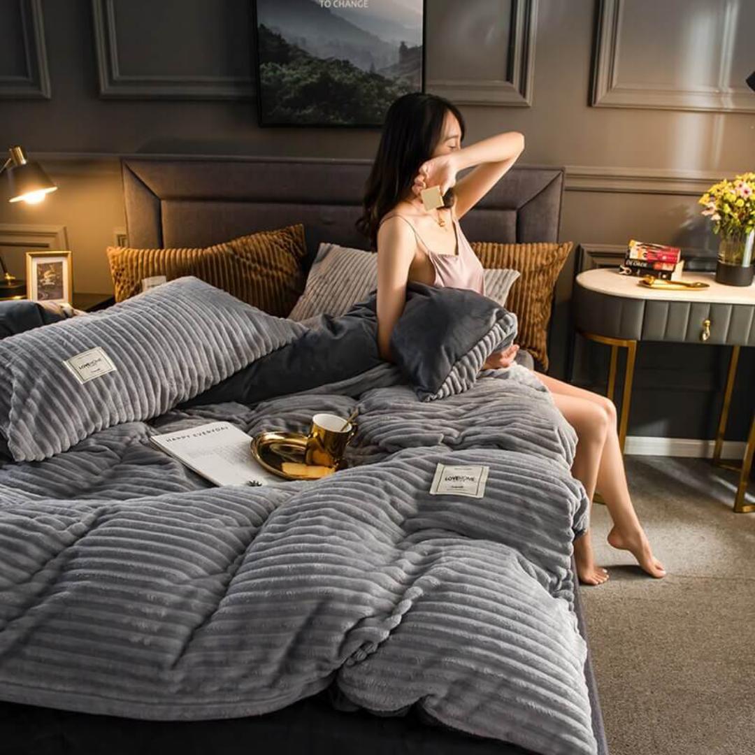 Velvet Duvet: Luxury 6x6 Velvet Duvet – Plush Elegance with Volcanic Warmth for All Seasons