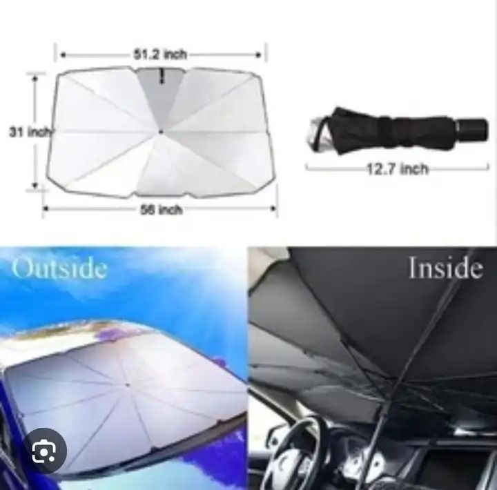 Car dashboard umbrella sunvisor windscreen cover now available/Windscreen Sunshade, Retractable Umbrella Sunshade Heat Insulation Sun Visor Foldable Reflective Windscreen Sunshade Sun