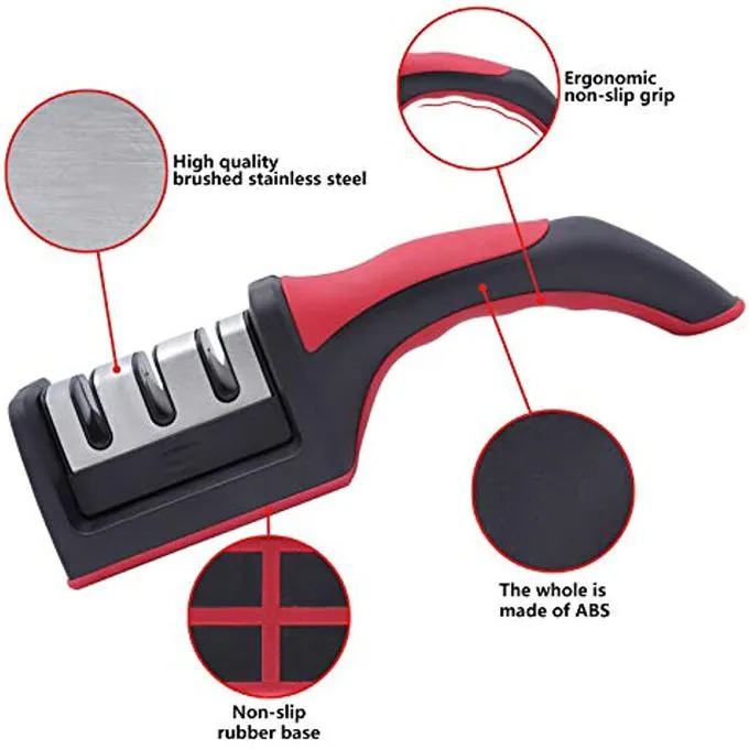 Knife Sharpeners Kitchen Scissors Screw Drivers Sharpener 3 Three Stages Sharpening Stone Diamond Edged
