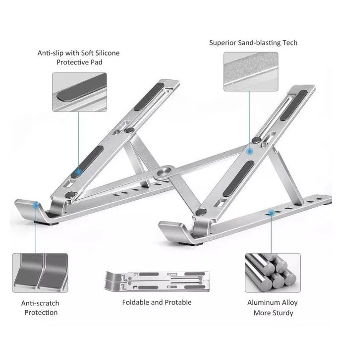 Portable Adjustable Aluminum Laptop Stand Notebook Support Computer Bracket Macbook Air Pro Holder Accessories Foldable Lap Top Base