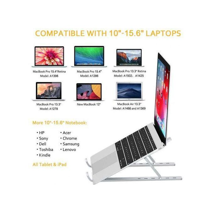 Portable Adjustable Aluminum Laptop Stand Notebook Support Computer Bracket Macbook Air Pro Holder Accessories Foldable Lap Top Base