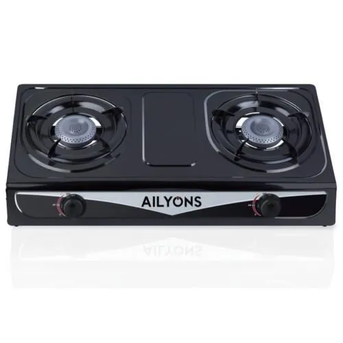 Ailyons 2 Burner Gas Stove Stainless Steel Double Burner Gas Cooker Saving Gas cooker