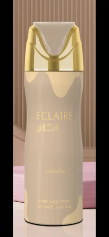 Lattafa Eclaire 200ml sweet gourmand with caramel, milk, sugar, honey, white flowers, vanilla, praline, and musk l Body Spray for Women suitable for daily wear
