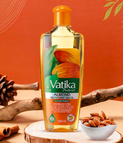 Vatika Almond Enriched Hair Oil with Coconut & Sesame – Deep Conditioning & Extra Softness, 200ml