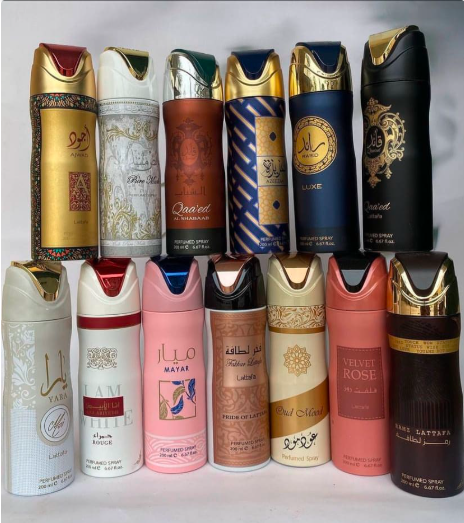 Lataffa Perfumed body sprays 200ML
Yara Pink/Yara Moi/Velvet Oud/Velvet Rose/Maahir Gold/Luxe/Asad/Khamrah//Ramz Gold Lattafa/Ramz Silver/Oud Mood/Mayar