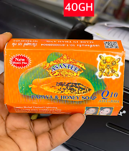Asantee Papaya & Honey Herbal Whitening Soap – Natural Exfoliating & Brightening Skincare Bar with AHA & Collagen, for Face & Body