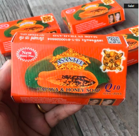 Asantee Papaya & Honey Herbal Whitening Soap – Natural Exfoliating & Brightening Skincare Bar with AHA & Collagen, for Face & Body
