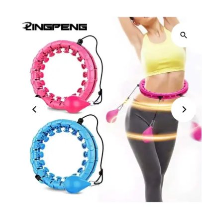 NEW HULLA HOOP FOR ADULTS WEIGHT LOSS, CIRCLE WEIGHTED HULA HOOPS 2 IN 1 ABDOMEN FITNESS HULA HOOPS, 24 DETACHABLE KNOTS HULA HOOPS WITH AUTOMATIC ROTATION