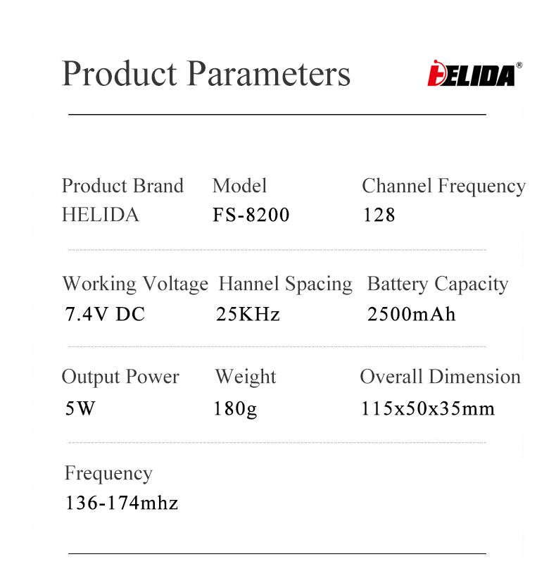 Waterproof IP68 10km Range Ham 2way Radio 136-174/400-480mhz 5W Digital Impermeable Remote Walkie-talkie signal Noise Reduction HELIDA FS-8200