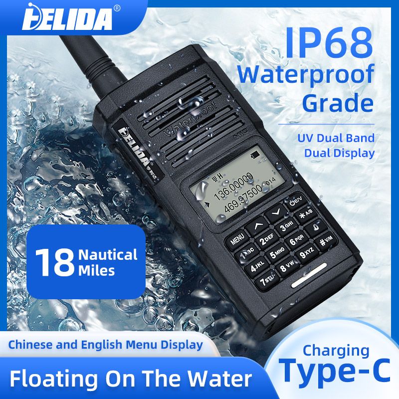 Waterproof 5W Walkie Talkie Dustproof IP68 Portable Intercom Machine Maritime Hotel Station Dual Band Rig Radio HELIDA FS-8300