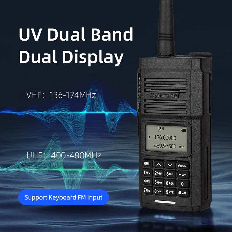 Waterproof 5W Walkie Talkie Dustproof IP68 Portable Intercom Machine Maritime Hotel Station Dual Band Rig Radio HELIDA FS-8300