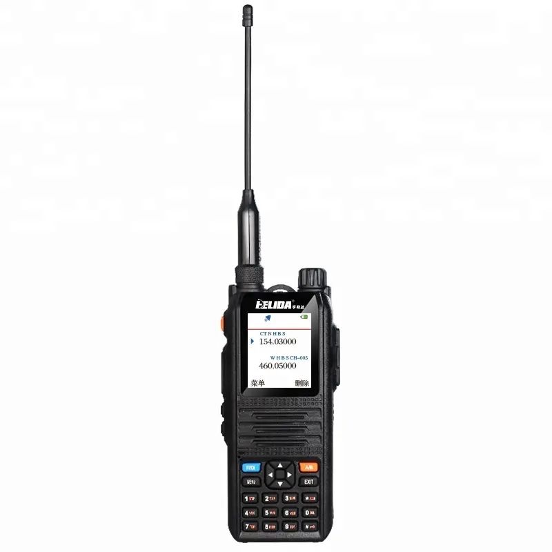 HELIDA CP-UV2000 Walkie Talkie Ham Radio Color Display VHF/UHF Tri-band Two-way Radio 5W 128 Channels Frequency Machine Portable