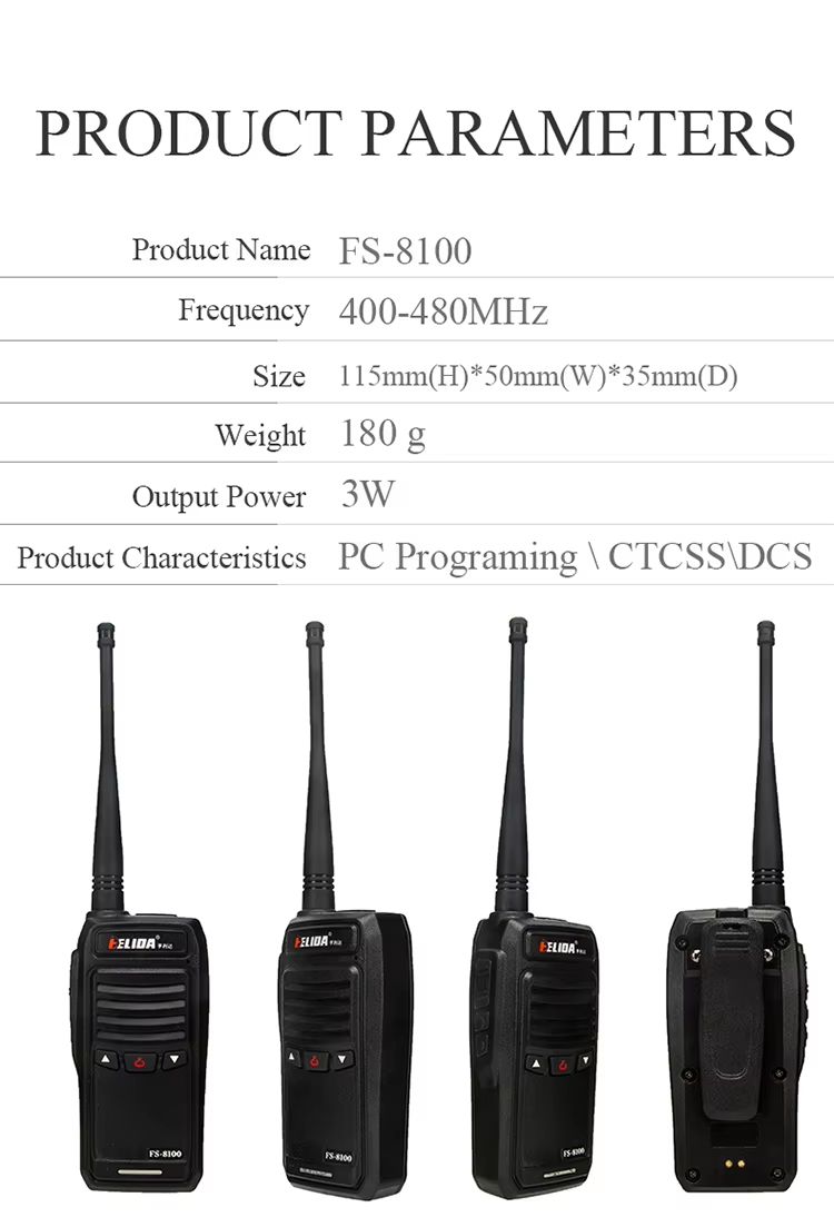 Waterproof Professional Walkie Talkie Two Way Radio IPX68 Handheld 3W Portable Wireless VHF & UHF 3KM Long Rang HELIDA FS-8100