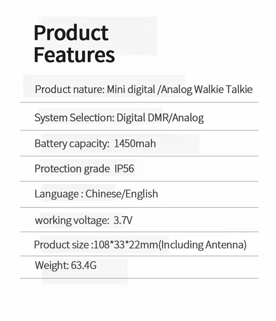 DMR Digital Walkie Talkie Compatible Motorolas Portable HELIDA F713 Waterproof Two Way Radio Single Frequency Transfer