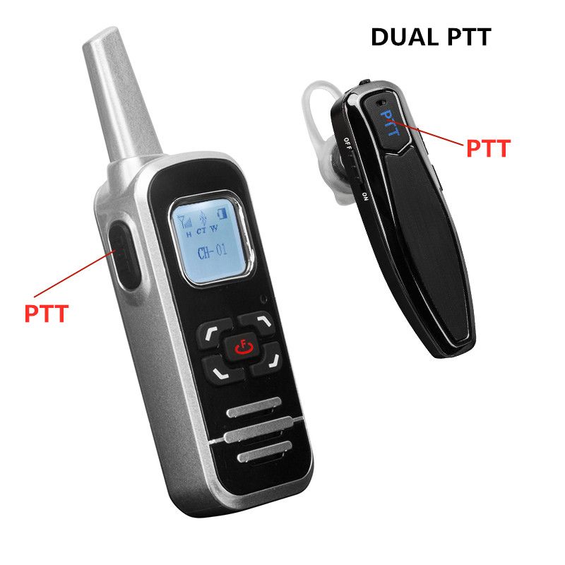 1100mah Mini USB Walkie Talkie with Bluetooth Call Speaker HELIDA T-BL6 UHF 2w LCD Screen Handheld Small Professional Radio Frequency