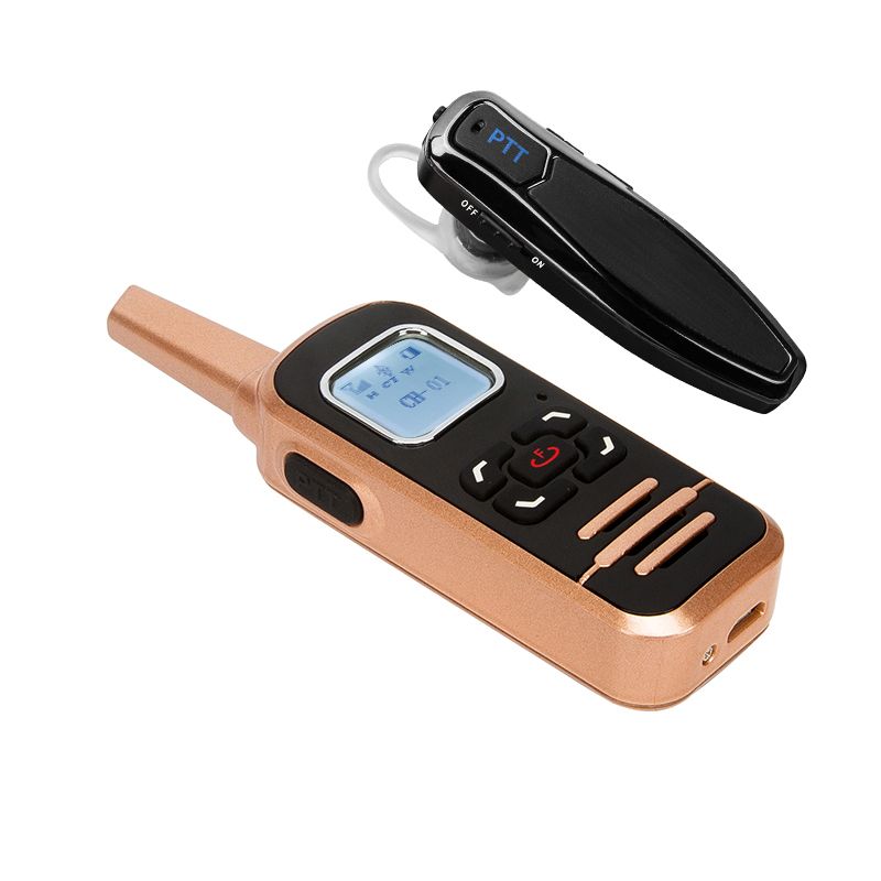 1100mah Mini USB Walkie Talkie with Bluetooth Call Speaker HELIDA T-BL6 UHF 2w LCD Screen Handheld Small Professional Radio Frequency