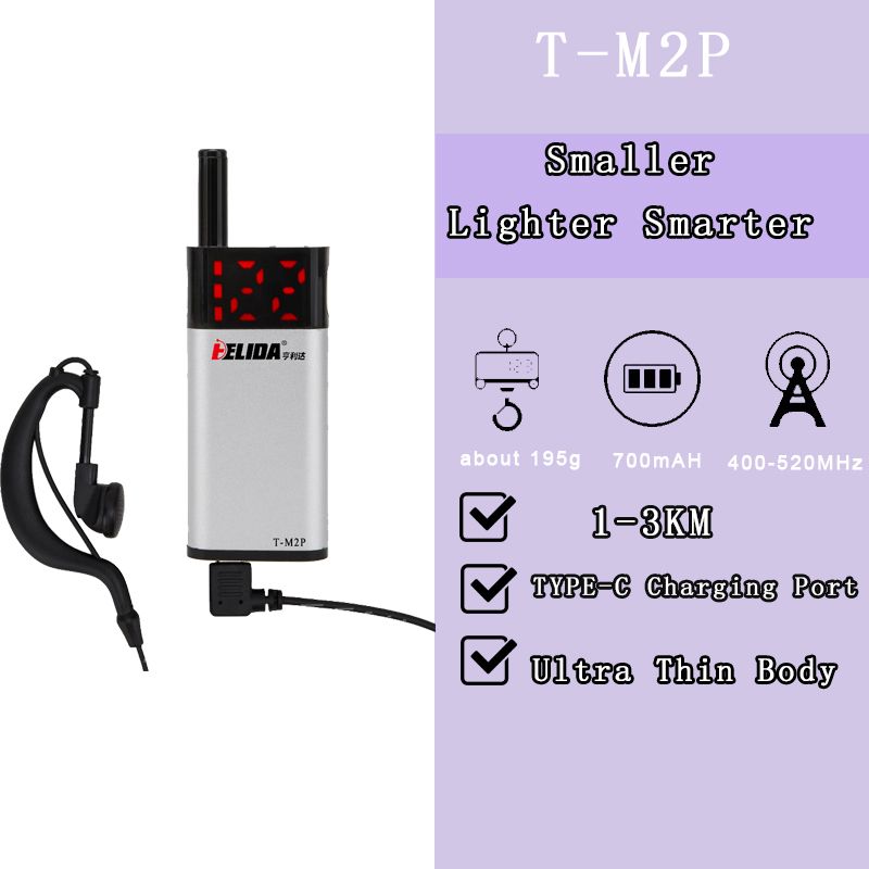 HELIDA T-M2P WATERPROOF Portable High Quality Mini UHF 400-520MHz Radio with Earphone Handstand Walkie Talkie 700mAh 35channels