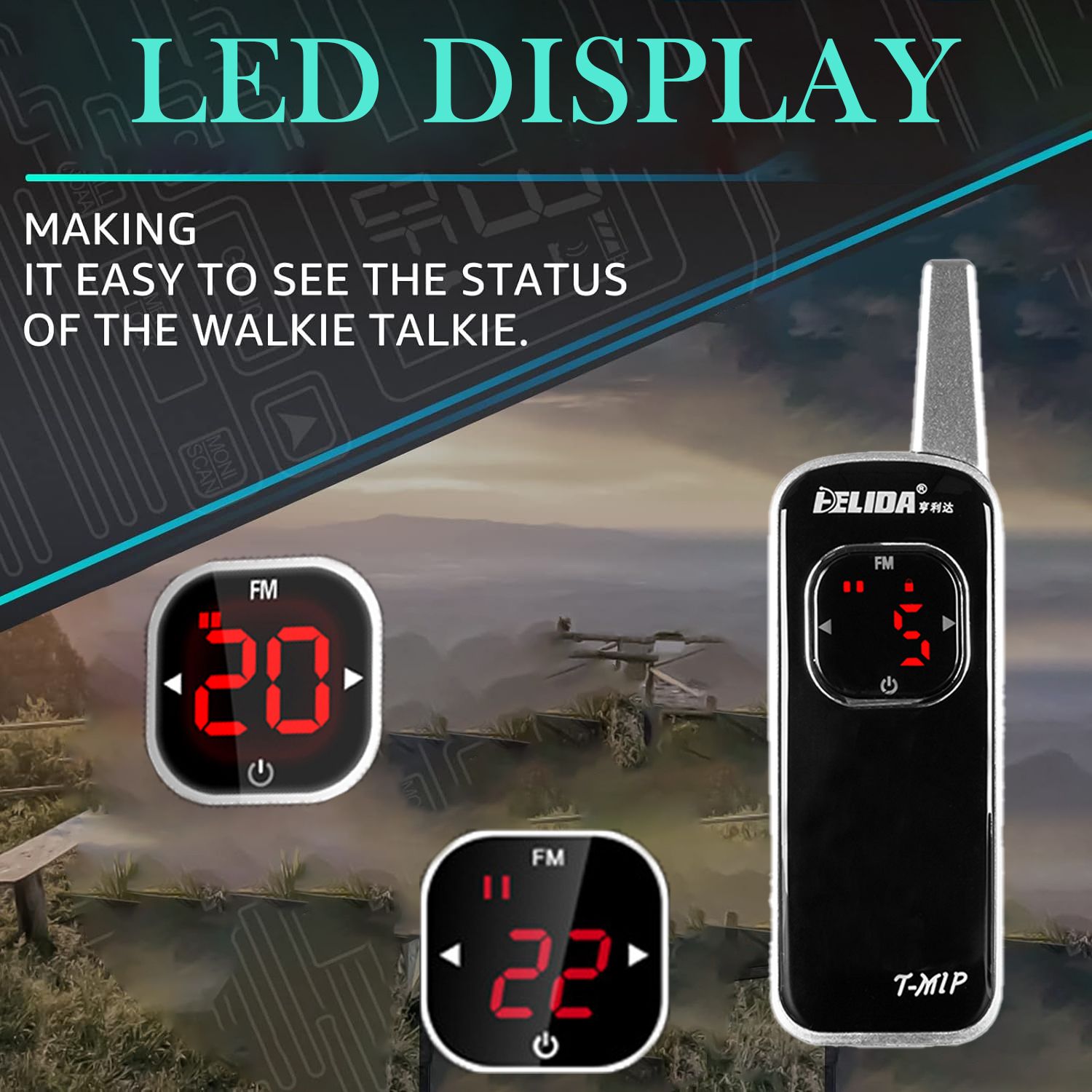 Small Light Thin FM Radio Transmitter with Headset HELIDA T-M1P 25channel Handheld 2 Way FM Radio Wholesales Mini Walkie Talkie