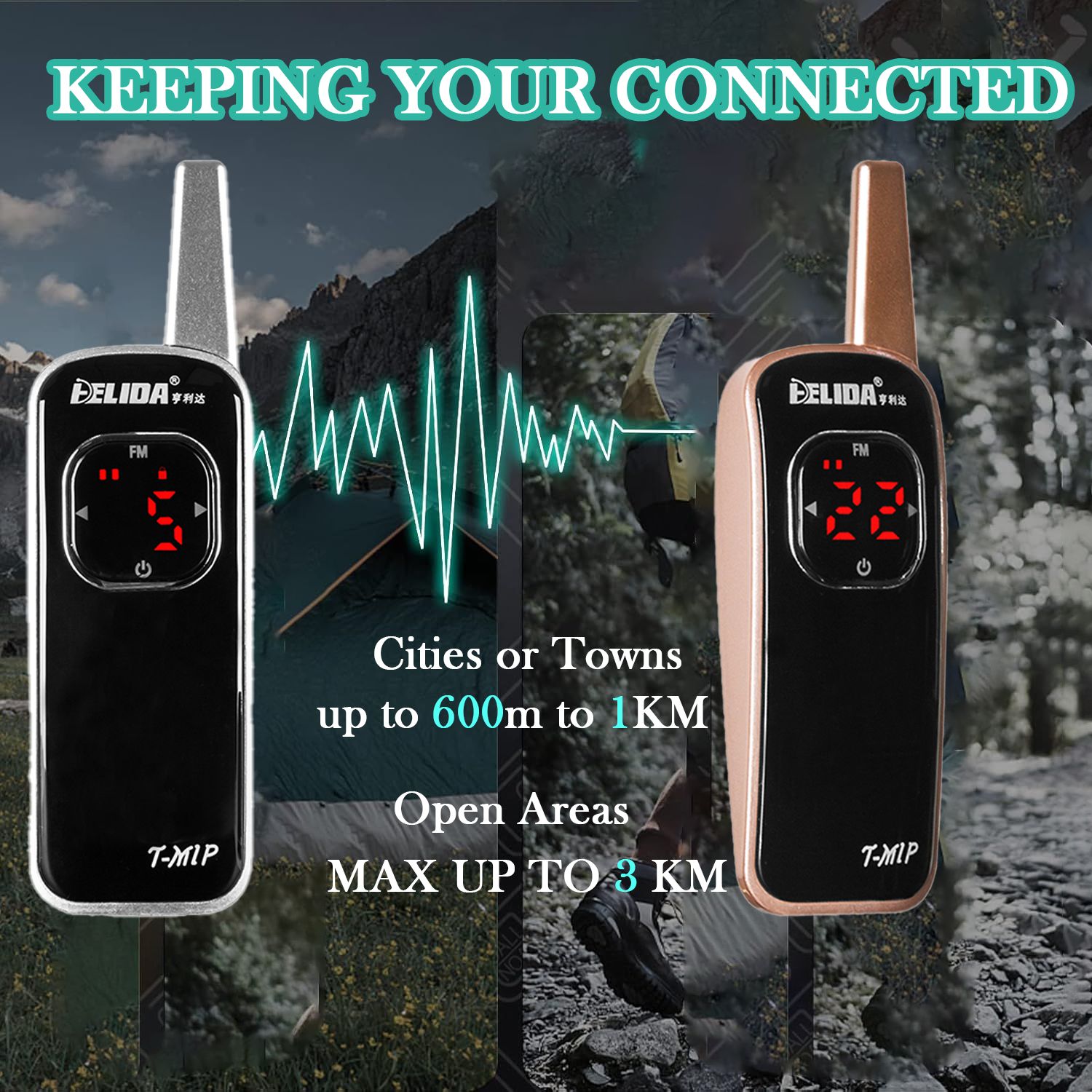 Small Light Thin FM Radio Transmitter with Headset HELIDA T-M1P 25channel Handheld 2 Way FM Radio Wholesales Mini Walkie Talkie