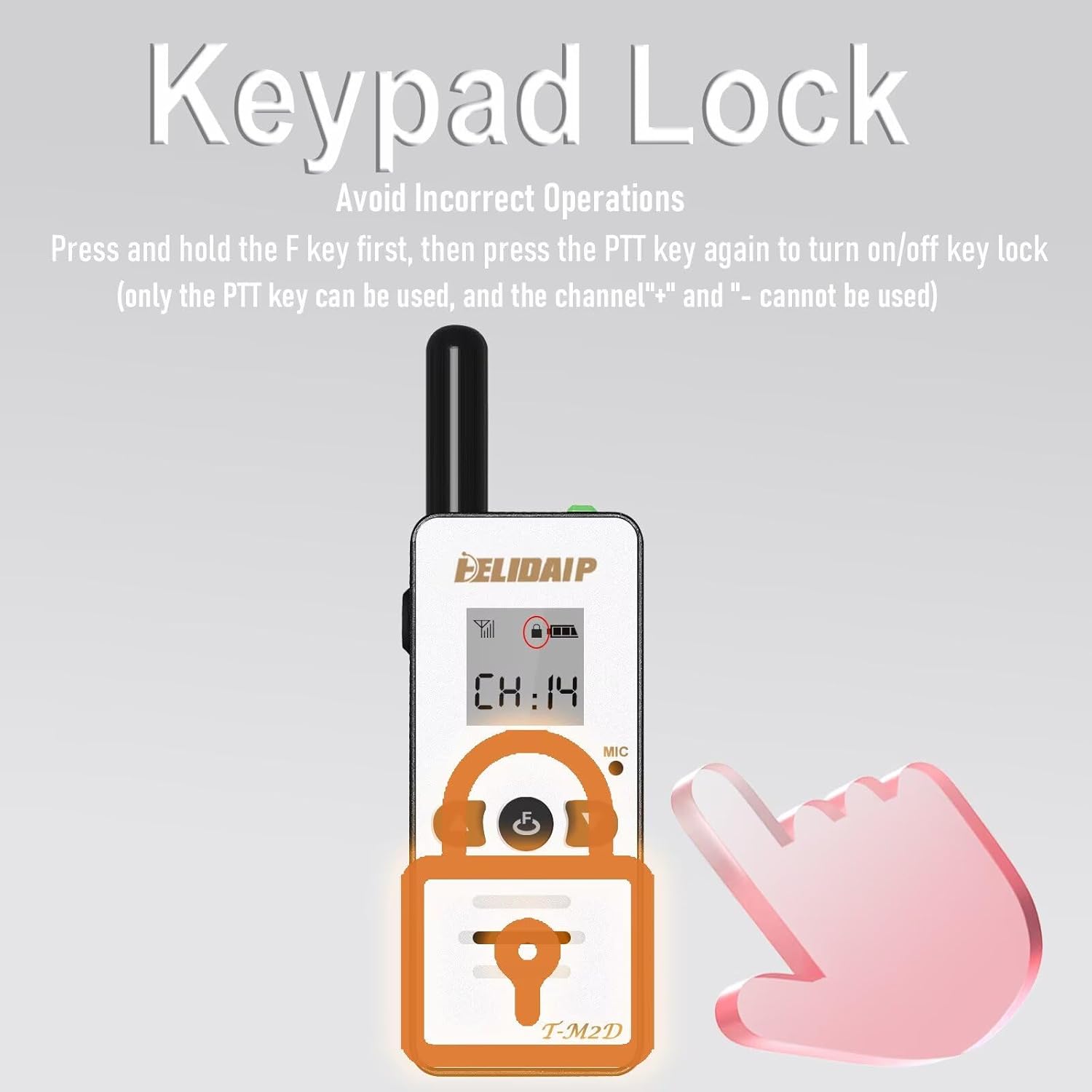 M2D Mini Walkie Talkies for Adults,Small Portable Two Way Radios,Rechargeable 128 Channels Mini 2 Way Radio for Restaurant,Supermarket,Hospital,Hiking,Skiing,Outdoor Sport,Tourism,White 2 Pack