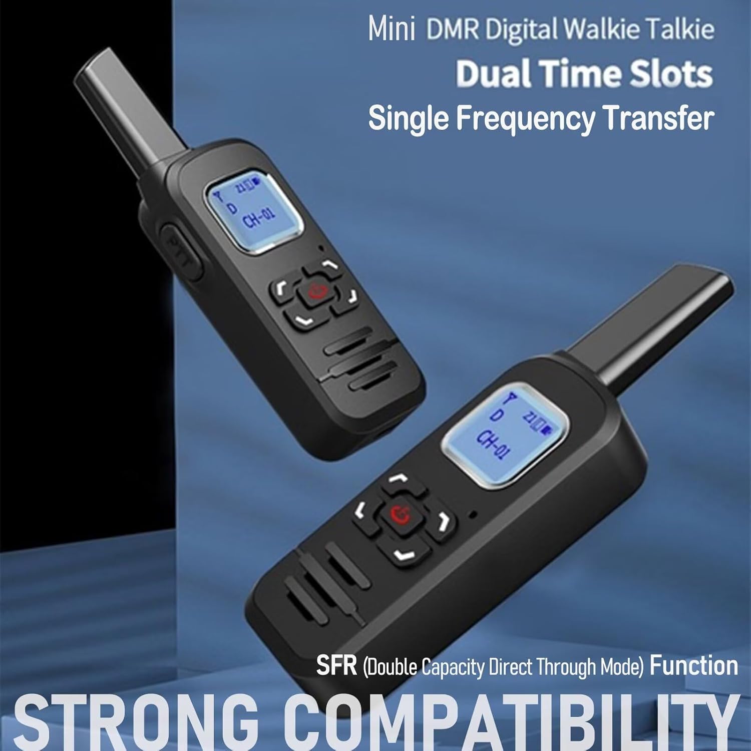 F710 Super Mini DMR Radios Digital Walkie Talkies,Dual Mode DMR Encryption/Analog Two Way Radios,Includes Programming Cable,Secure & Confidential,Portable for Indoor,Outdoor Sport,2 Pack