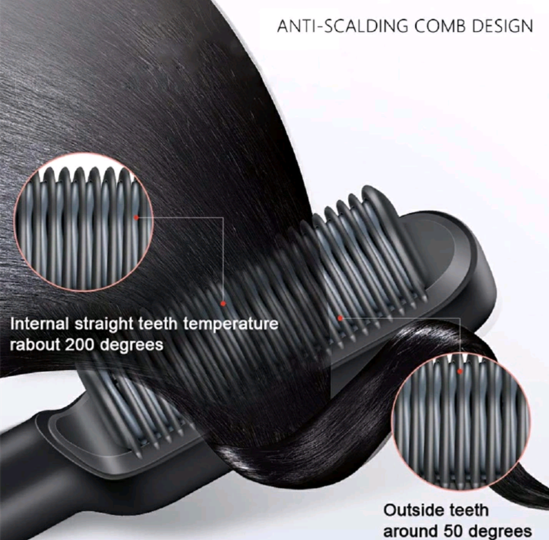 NEW ARRIVAL 2 In 1 Electric Splint Hair Straightener 2025 Hot Comb Brush Hair Styling Straight Curling Dual-Use Bangs Curling Rod