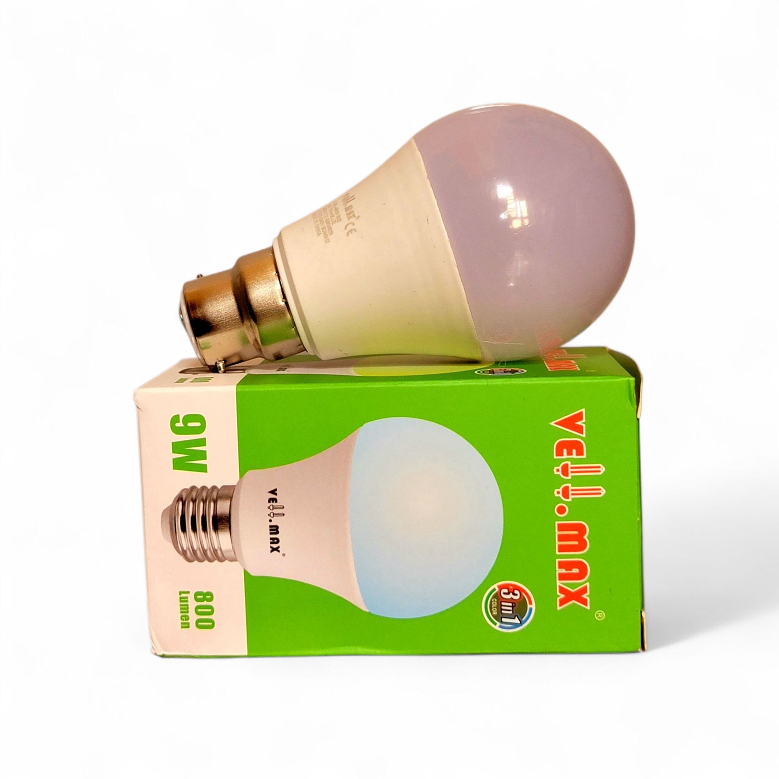 (BLACK FRIDAY DEALS) Vellmax 9W 3-IN-1 LED bulb changes the ambiance of a room by providing three different shades of light.