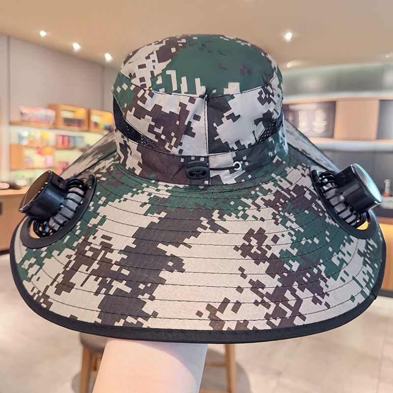 Solar Fan Hat with Large Brim for Sun Protection - Ideal for Outdoor Work, Travel, Hiking & Fishing - USB Rechargeable, Unisex Design