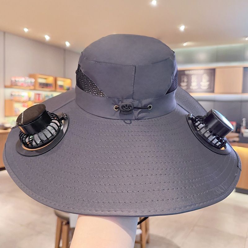 Solar Fan Hat with Large Brim for Sun Protection - Ideal for Outdoor Work, Travel, Hiking & Fishing - USB Rechargeable, Unisex Design