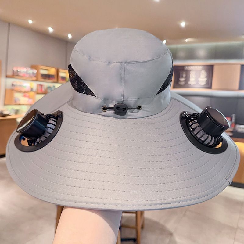 Solar Fan Hat with Large Brim for Sun Protection - Ideal for Outdoor Work, Travel, Hiking & Fishing - USB Rechargeable, Unisex Design