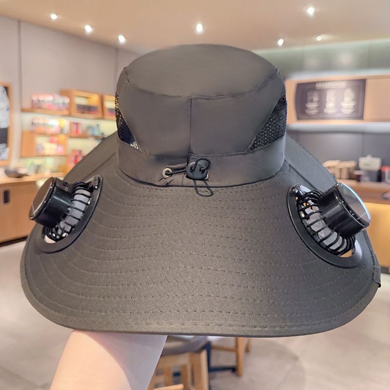 Solar Fan Hat with Large Brim for Sun Protection - Ideal for Outdoor Work, Travel, Hiking & Fishing - USB Rechargeable, Unisex Design