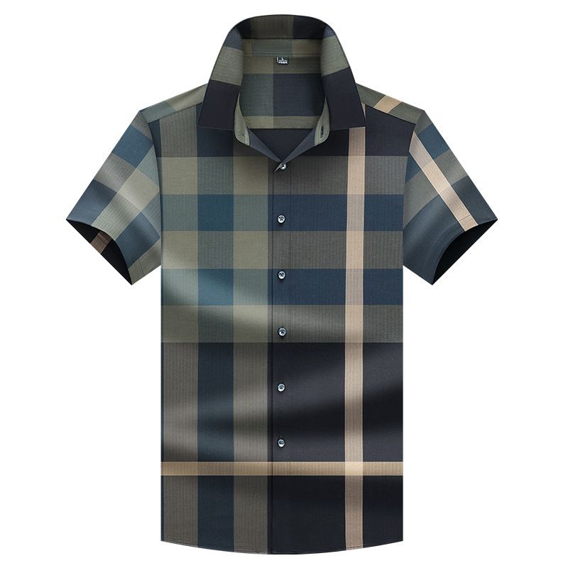 Men's High-End Long-Sleeve Plaid Shirt, Fashionable Casual Wrinkle-Resistant Dress Shirt, Premium Fabric with Classic Check Patterns for Daily & Business Wear