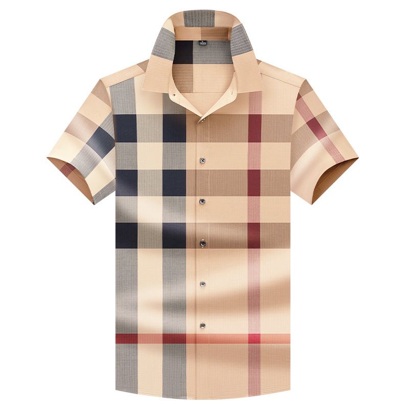 Men's High-End Long-Sleeve Plaid Shirt, Fashionable Casual Wrinkle-Resistant Dress Shirt, Premium Fabric with Classic Check Patterns for Daily & Business Wear