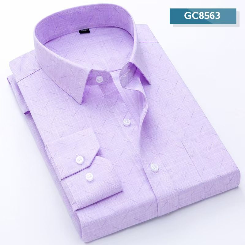 New Men's Cotton Linen Long Sleeve Plaid Shirt, Business Casual Style, Soft Breathable Moisture-Wicking Fabric, Comfortable Regular Fit for Daily Work & Casual Wear