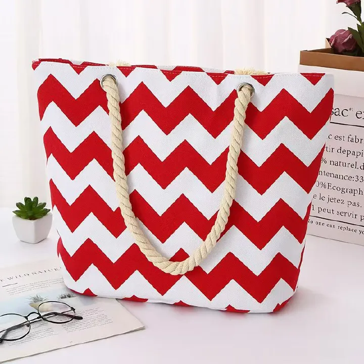 Large-Capacity Canvas Tote Bag for Women – Stylish Leaf-Print Single Shoulder Bag, Spacious for Work/ Shopping/ Commute, Embroidered Casual Handbag, Durable Lightweight Daily Bag with Rope Handles