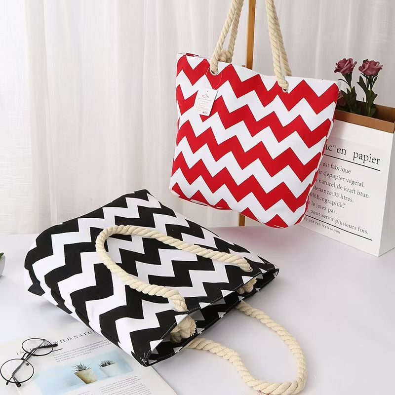 Large-Capacity Canvas Tote Bag for Women – Stylish Leaf-Print Single Shoulder Bag, Spacious for Work/ Shopping/ Commute, Embroidered Casual Handbag, Durable Lightweight Daily Bag with Rope Handles