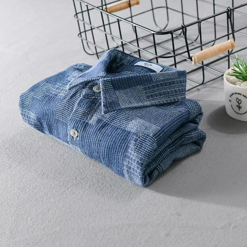 Men's American Tie-Dye Texture Short-Sleeve Shirt: Summer Relaxed-Fit Casual Button-Down, Niche Trendy Brand Premium Quality, Denim-Tone Patchwork Pattern Breathable Men's Top