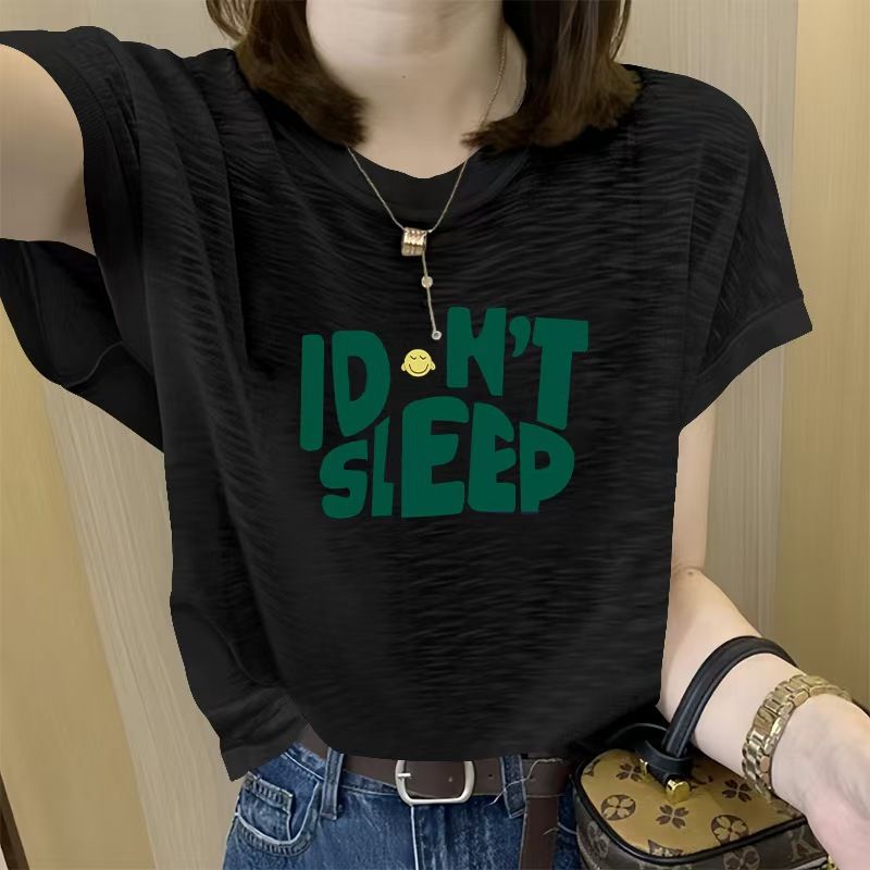 2025 Summer New Women's Bamboo Jersey Cotton T-Shirt, Breathable Lightweight Comfortable Sweat-Absorbent Pure Cotton Sleeveless Top, Versatile Age-Reducing Casual Basic Tee